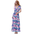 Kate Kasin Womens Elegant Summer Floral Pattern Robe manches courtes à manches courtes KK000686-1
